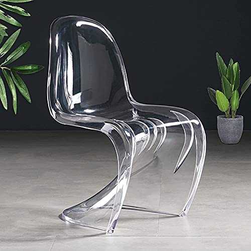 Transparent Acrylic Chair, Modern S-Shaped Bar Chair, Creative Sliding Crystal Clear Dining Chair, Suitable for Indoor and Outdoor Hotel Home Office Chairs (Color : Clear)