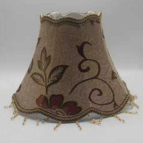 E27 Art Deco Lamp Shades for Table Lamps Coffee Color Fabric Up and Down the Waves Lampshade