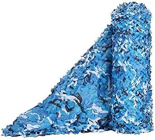 LIFEIBO Shade Cloth Breathable Outdoor Sunscreen Camouflage Shade Sail Fence Privacy Screen Mesh Net For Yard Driveway Balcony Garden Railing Canopy, 50 Size (Color : Blue, Size : 8x14m)