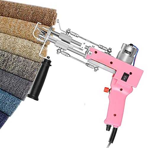 Electric Carpet Tufting Gun, 2 in 1 Cut Pile and Loop Pile Rug Tufting Gun, Adjustable Speed and Pile High, Handheld Carpet Weaving Flocking Machine for DIY Woven Carpet,220v