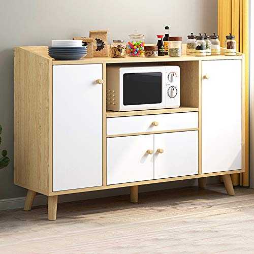 HomeSailing Wood Living Room Buffet Table Sideboard 120CM Kitchen Cupboard with Drawers Doors and Shelves Utility Unit Storage Side Cabinet Chest for Dinning Room Bedroom