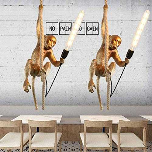 WANNA.ME Retro Monkey Chandelier, Monkey Wall Light, Monkey Table Lamp, Monkey Floor Lamp Desk lamp for Living Room Study Bedside, Reading lamp Dining Room Cafe Monkey Standing Night Light,E