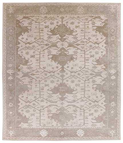 Puerto Natural Beige Traditional Persian Old Style Handmade Tufted 100% Woollen Area Rugs & Carpet (250x300 cm - 8x10 ft)