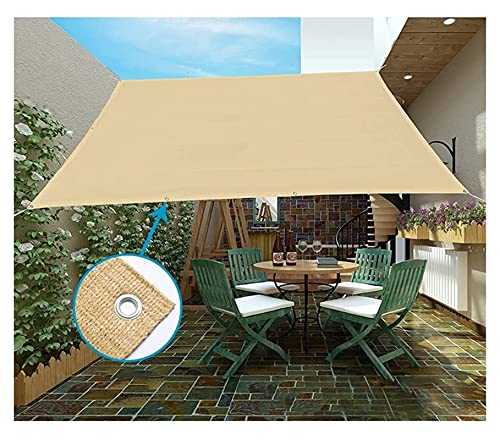 LIFEIBO Shading Net,Patio Sun Shade Sail Rectangle Shadow Canopy 98% Uv Block Breathable Hdpe Anti-Rust Buttonhole Including Fixed Ropes For Garden Shack，43 Sizes (Color : Beige, Size : 6x9m)
