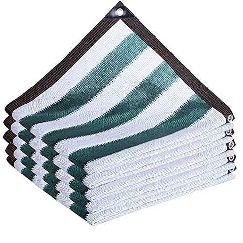 Green Stripes Sunscreen Fabric Shade Netting Sun Shelters 85% Sunshade Net Thickened And Encrypted Patio Covering With Holes, Canopy,Pergola Or Gazebo,Breathable Shade Cloth (10mx15m/32.8ftx49.2ft)