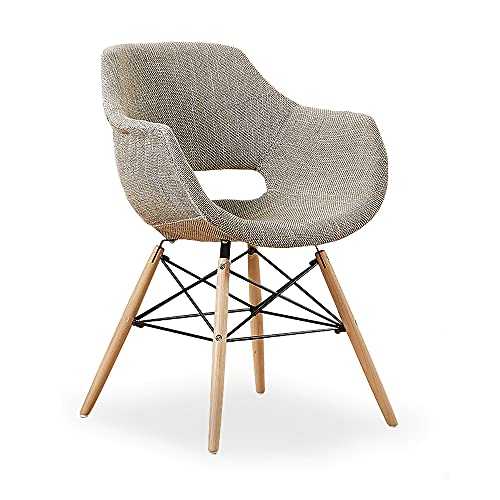 Life Interiors: Olivia Fabric Chair | Dining Chair | Upholstered | Fabric | Round Tub Chair | Modern Fabric Chair | Lounge, Kitchen, Dining, Café, Dresser Chair | (Brown, 1)