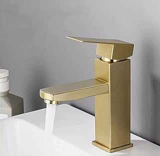 imiiHO 001 Faucet Gold Tone (Gold Tone), Bathroom Sink tap, Hoses Included, SUS 304 Stainless Steel