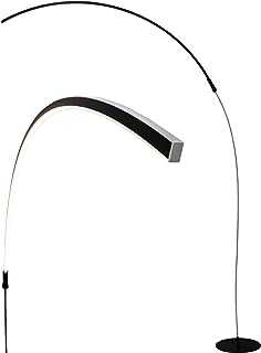 Neatfi 180CM Contemporary Crescent Floor Lamp, 16W, 600 Lumens, 3000K Color Temperature Warm Light with 3 Way Dimmable Light & Foot Pedal Switch for Living Room, Bedroom & Office (Black)