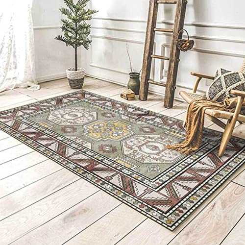 LIANG Persian Oriental Area Rug Faux Wool Traditional Floral Kitchen Rug Rubber Backed Vintage Bathroom Bedroom Living Room Entryway Washable (Color : 02, Size : 150x200CM)