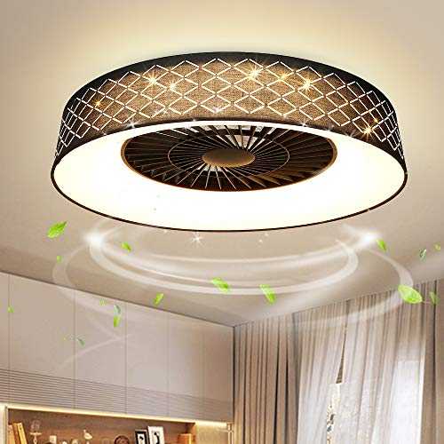 PADMA Modern Ceiling Fans with Light, LED Ceiling Fan Lights with Remote Control, 40W Dimmable Ceiling Lights, Invisible Fan with Lighting for Bedroom, Living Room, Kid's Room, Timing, 3000-6500K