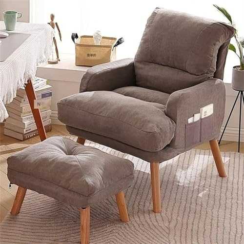 Living Room Chairs Recliner Modern Minimalist Lounge Chair Comfortable Computer Chair Bedroom Sofa Chair Fabric Armchair and Footrest for Balcony Living Room Bedroom Reading Room Chairs ( Color : Gray