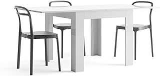 Mobili Fiver, White gloss square extending dining table, Eldorado, Made In Italy