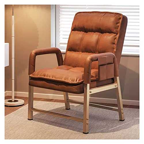 Leather Armchairs for Living Room with Footstool,Accent Chair Sofa Side Chair with Ottoman,Leisure Chair with Adjustable Backrest,Ergonomic Armchair for Bedroom Office ( Color : Orange , Size : Withou