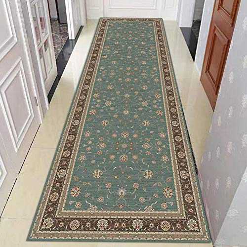 HAOXIANG Classic Oriental Persian Style Rugs,Large Floral Garden Design Traditional Rug with Non Slip Backing Narrow Entrance Mat,The Thickness Is 0.6Cm,1㎏ / ㎡,80x800cm/2.62x26.25ft
