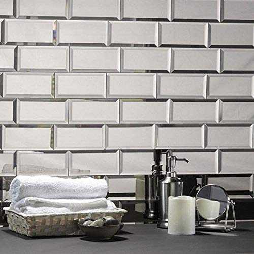 Trendi 22pcs Glass Mirrored Bevelled Wall Tiles Mirror Brick Perfect For Home Decor