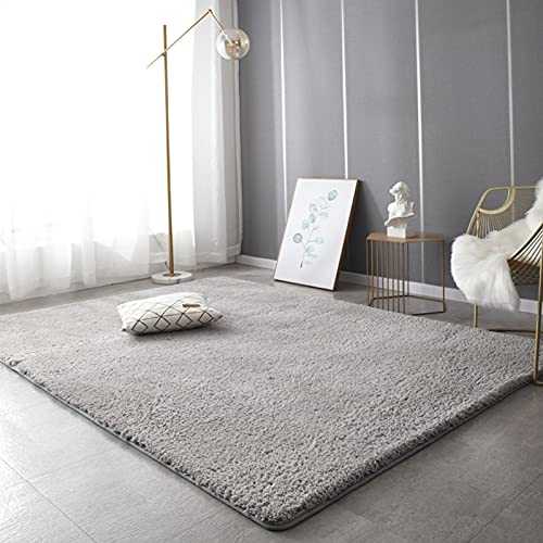 AJLDN Ultra Soft Area Rug, Faux Sheepskin Fur Shag Carpets Reversible Durable, Shag Carpet for Bedroom, Floor, Bedroom,Gray_2x2.5m