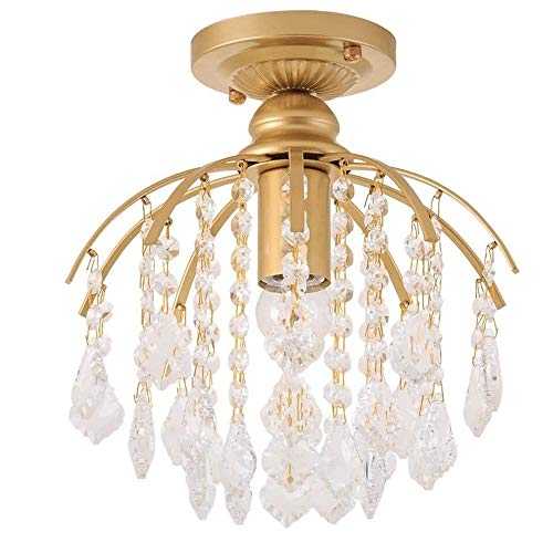 WangchngqingDD Chandeliers Ceiling Light, Modern Elegant Round Chandelier Ceiling Light,Crystal E14 Small Pendant Hanging Lamp,Chandelier Modern Maple Leaf Design Metal Brass Droplets for Dining Room