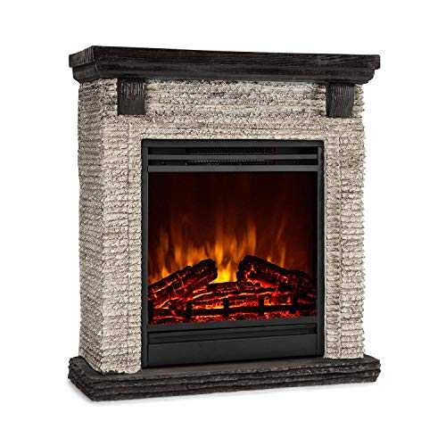 Klarstein Etna - Electric Fire, Electric Fireplace, Electric Fire Place, Power: 1800 W, 2 Heating Levels: 900 / 1800 W, OpenWindow Detection, LED Flame Illusion, Switchable Heating - Grey / Black