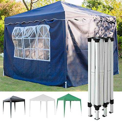 3x3m Pop Up Gazebo with 4 Sides, Heavy Duty Folding Portable Popup Gazebo, Canopy Marquee Tent, UV Block, Powder Coated Steel Frame, for Outdoor Wedding Garden Party Event, w/Carrying Bag, Beige