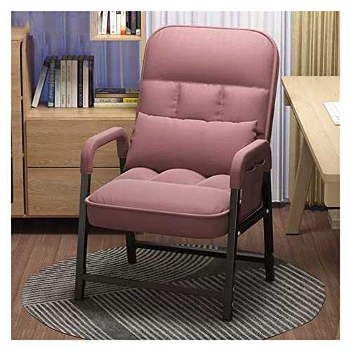 WIGSELBL Chairs for Living Room Armchair Recliner Chair Velvet Dining Chair Accent Tub Chair for Adults,Modern Fabric and Steel Structure Lounge Sofa,Leisure Chairs Reading Chair (Color : Pink)
