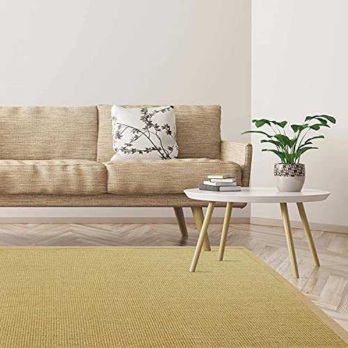 Premium Sisal Rug Amazonas Natural with Different Coloured Borders 9 Sizes Living Room Rug Natural Fibre Rug (Natural, 365 x 457 cm)