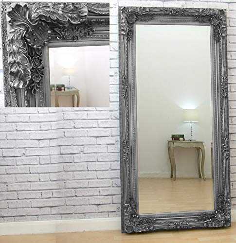 Louis Xtra-Large Full Length Shabby Chic Vintage Leaner Mirror In Silver or White 35in x 71in