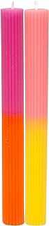 Ombre Tapered Dinner Candles Unscented Neon Pink & Yellow 2 Pack | by Talking Tables