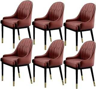 AkosOL Kitchen Dining Chairs Set Dining Chairs Set of 6 Modern PU Leather High Back Soft Seat Living Room Chairs with Metal Legs for Office Lounge Dining Kitchen Bedroom (Color : A) (K)