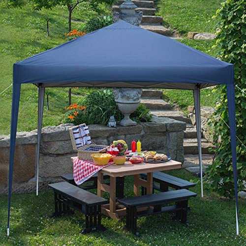 Bonnlo Pop Up Gazebo Easy One Person Setup Instant Outdoor Canopy Folding Garden Gazebo Party Tent (2x2m, Blue)
