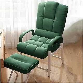 WIGSELBL Armchair Fabric Accent Chair Mid Century Modern Lounge Recliner with Footrest Single Sofa Club Chair and Ottoman Set for Living Room Office Small Spaces (Color : Green)