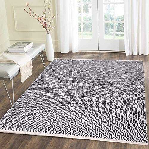 U'Artlines Cotton Area Rug 4' x 6' Machine Washable Reversible Indoor Area Rug/Mat Hand Woven Cotton Area Rugs for Living Room, Bedroom, Laundry Room, Entryway