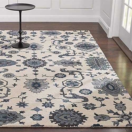 Carle White Traditional Persian Style Handmade Tufted 100% Woollen Area Rugs & Carpet (250x300 cm - 8x10 ft)