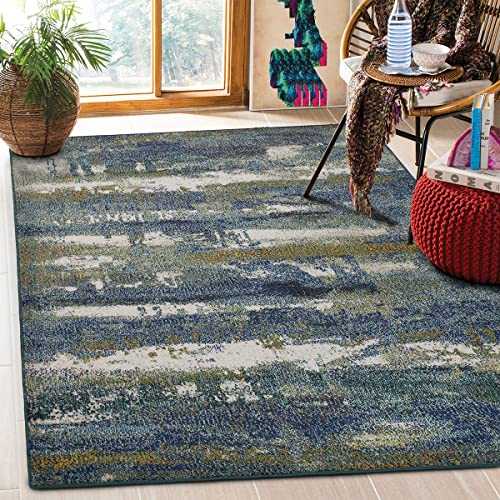 A2Z Rug|Miami 542 Abstract Colourful Brushed Pattern|Salon Conservatory Living Room Bedroom Area Rug|Soft Short Pile |240x330cm-7'10" x10'10''ft|Large Area Carpet