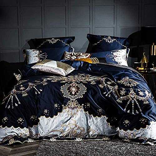 HJRBM Duvet Cover Sets Bedding Set Bed Sheet Set Luxury Egypian Cotton Embroidery Bedding Sheet Duvet Cover Set,1,King Size 4pcs (1 Large size 6pcs)