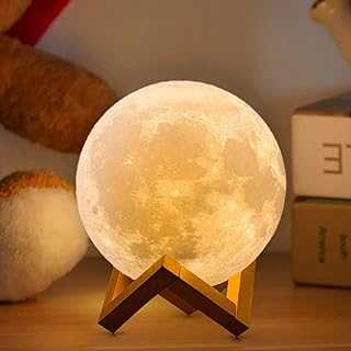 ACED Moon Lamp 2023 Upgrade with Timing 3D Printing Moon Night Light 16 Colours with Wooden Stand Remote & Touch Control and USB Rechargeable Valentines Gift for Her Him Kids Women Men Birthday