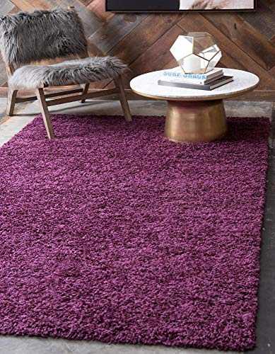 Bravich EXTRA -XX LARGE AUBERGINE Shaggy Rug 5 cm Thick Shag Pile Soft Shaggy Area Rugs Modern Carpet Living Room Bedroom Mats 300 x 400 cm (10ft x 13ft2)