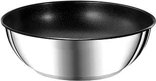 Tefal Ingenio Preference Wok Pan 26 cm, Stackable, Stainless Steel, Safe Non-Stick Coating, Induction, Made in France, Versatility, Space Saving, Temperature Indicator L9737702