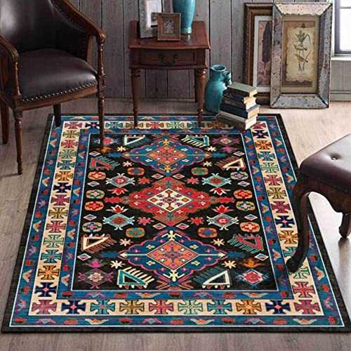 LIANG Persian Oriental Area Rug Traditional Vintage Rubber Backed Distressed Carpet Bathroom Bedroom Living Room Entryway Washable (Size : 120x160CM)
