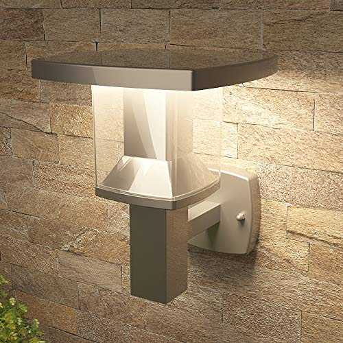 NBHANYUAN Lighting® LED Outside Light Outdoor Wall Lamp Fixtures Stainless Steel Exterior Light Weatherproof 3000K Warm White for Yard Porch IP44 1000LM