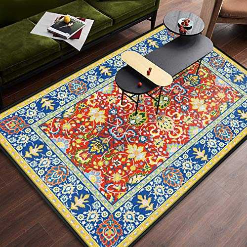 LLGHT Vintage Rug Living Room Area Rugs, Persian Floral Oriental Formal Traditional Area Rug 140 x 200 cm rectangle, Easy to Clean Stain/Fade Resistant (Color : 4, Size : 180×280cm)