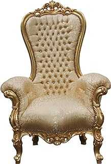 baroque throne Majestic Medium Gold Pattern/Gold with Bling Bling diamante - throne chair