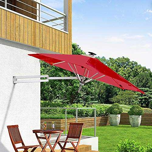 PARASOL WYZQQ Leisure 2.5m Square Wall Mounted Cantilever Aluminium Frame Polyester Canopy Outdoor Wall Umbrella For Backyard For Outdoor, Garden And Patio