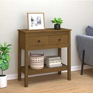APCSA Furniture -Console Table Honey Brown 75x35x75 cm Solid Wood Pine-Tables