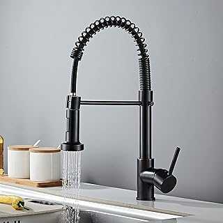 Kitchen Tap Kitchen Faucet with Pull Down with 2 Water Modes Stream and Spray, Single Handle Lever High Arc Spring Faucet Kitchen Accessories