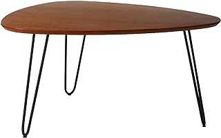 Eden Bridge Designs 81cm (32'') Mid Century Modern Hairpin Leg Side Coffee Table/ Modern Side Table for Living Room Home Office Bedroom, Wood, Brown/Walnut