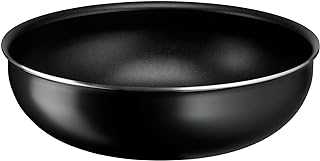 Lagostina Ingenio Essential Plus Wok Wok Ø 28 cm, non-stick aluminum pan for gas and oven, with thermosignal cooking display, usable with removable handle