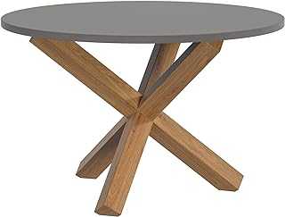 Amazon Brand - Movian Round Coffee Table, Natural Solid Oak Legs and Grey Color Painted Top, 70 cm x 70 cm x 44.8 cm