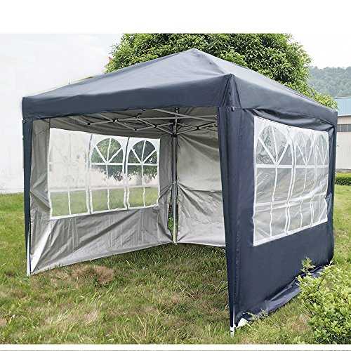 WEIBO Waterproof 2.5x2.5m Pop Up Gazebo Party Tent BBQ Canopy Outdoor Awning with Side Walls, Blue