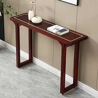 Console Table,Wood Rectangle Console Table,Narrow Sofa Table with Shelf,Antique Copper Plated Handle,Anti-scratch Foot Pads(Style 2 100 * 30 * 80cm)