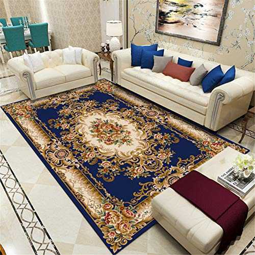 TEPPICH-CY-ZK Large Rug Luxury Blue Vintage Persian Floral Pattern Large Traditional Oriental Carpet non-fading Super Soft Tatami Rugs200*300cm